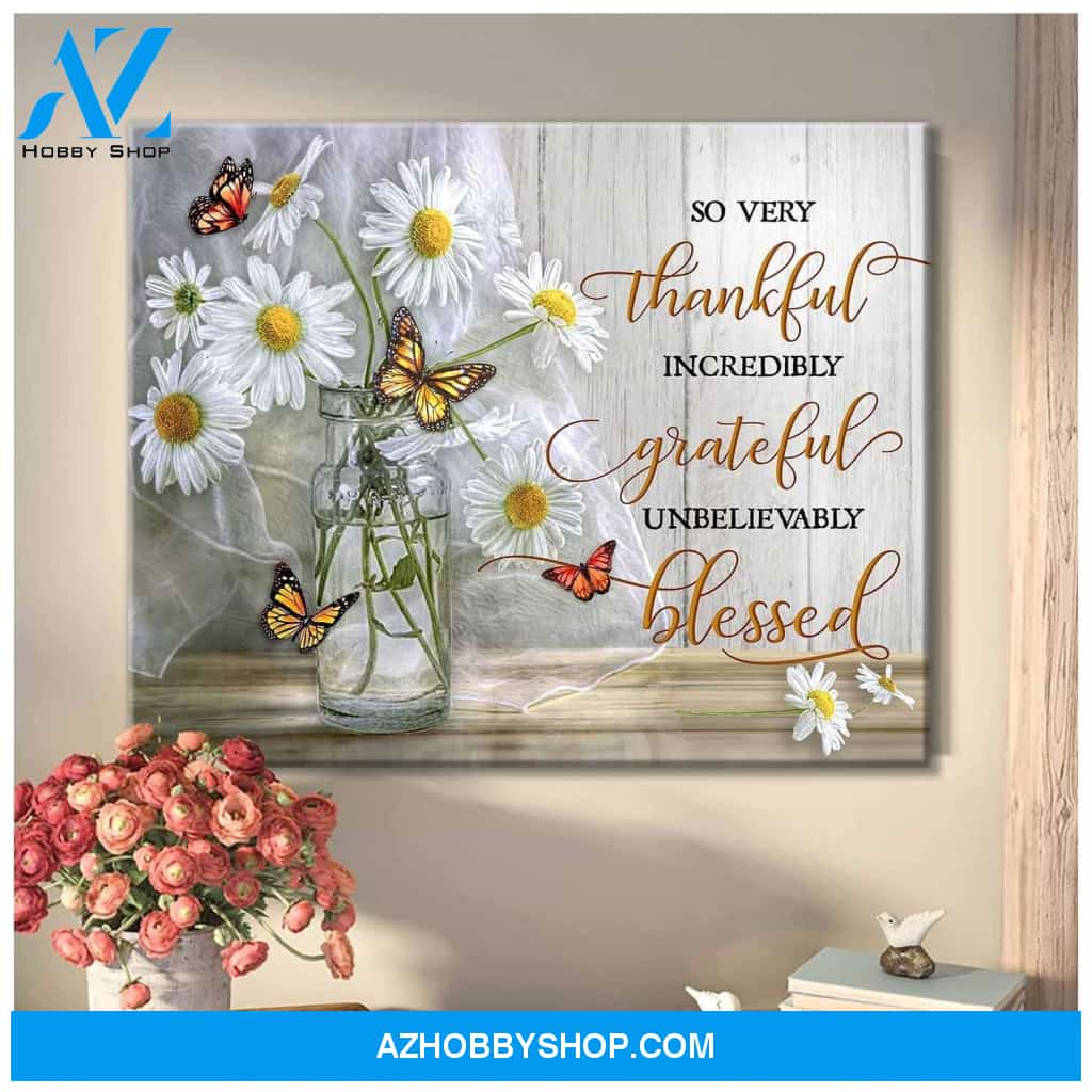 Butterfly So Very Thankful Wall Art Canvas Prints