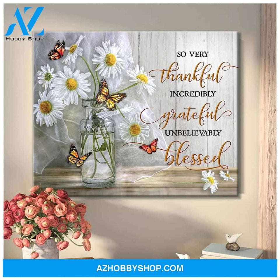 Butterfly So Very Thankful Wall Art Canvas Prints