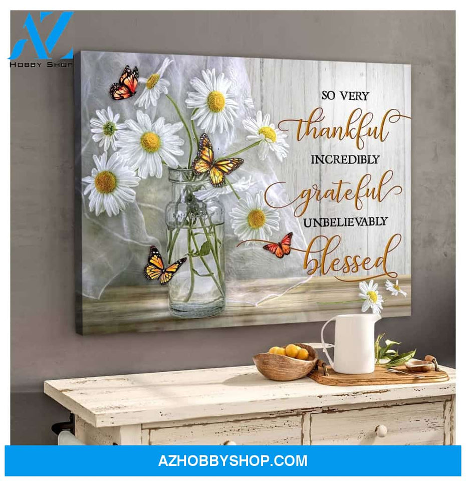Butterfly So Very Thankful Wall Art Canvas Prints