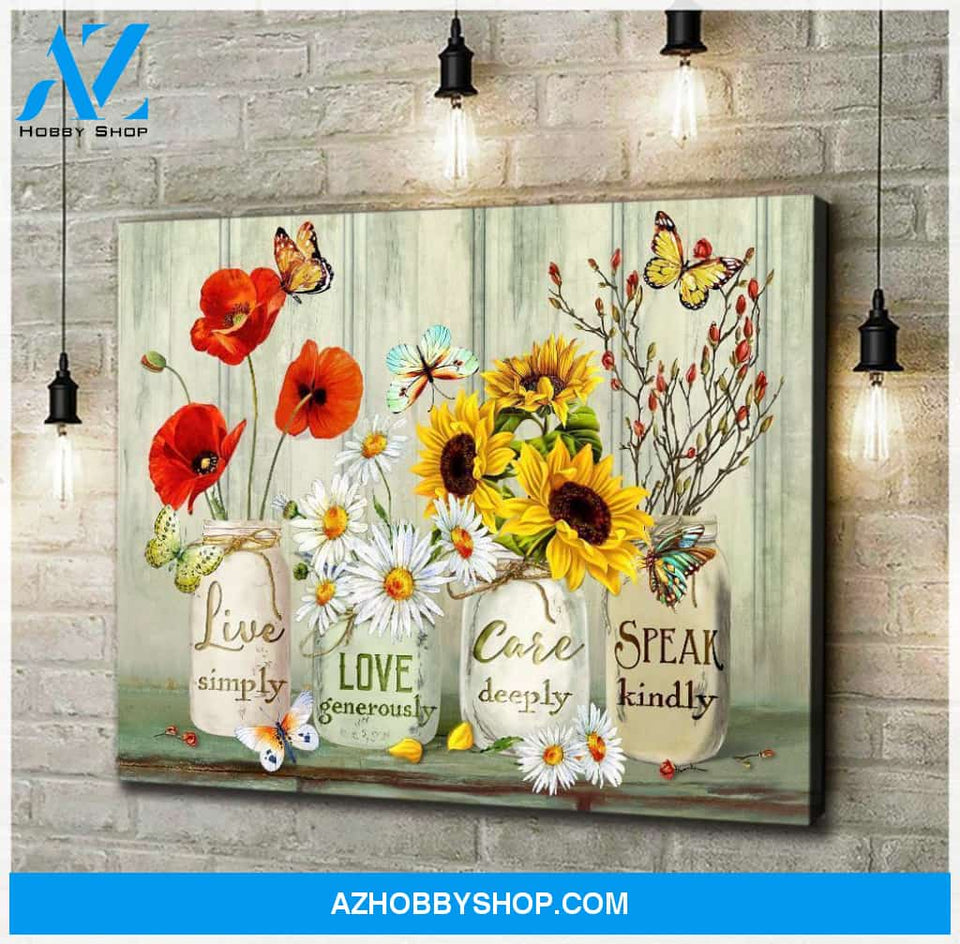 Butterfly Speak Kindly Wall Art Canvas Prints