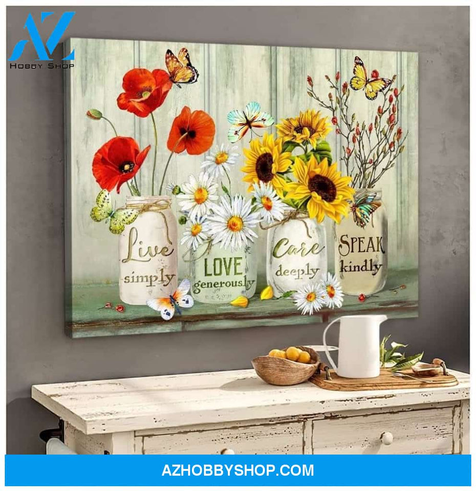 Butterfly Speak Kindly Wall Art Canvas Prints
