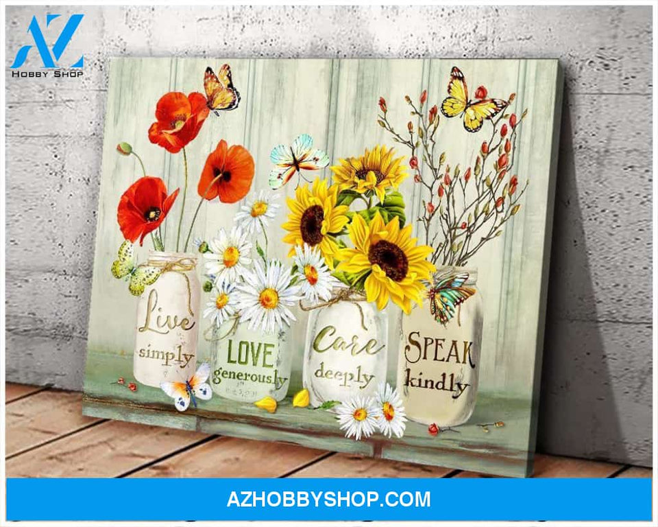 Butterfly Speak Kindly Wall Art Canvas Prints