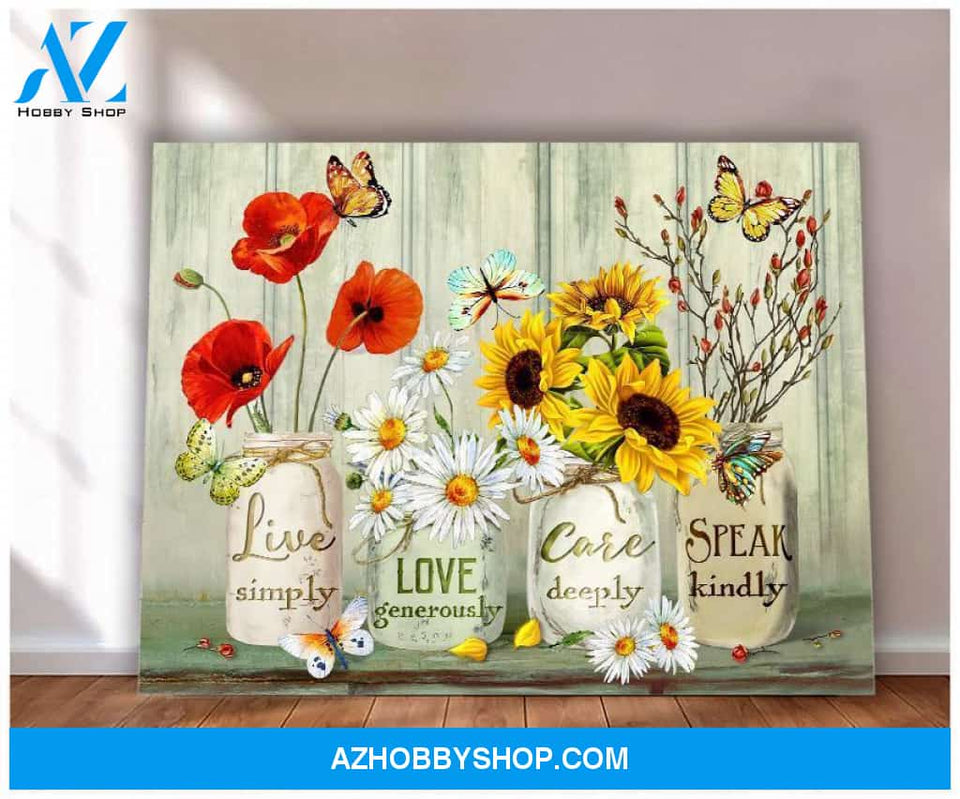 Butterfly Speak Kindly Wall Art Canvas Prints