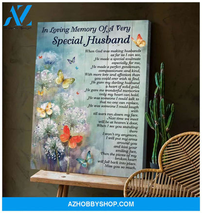 Butterfly Special Husband Wall Art Canvas Prints