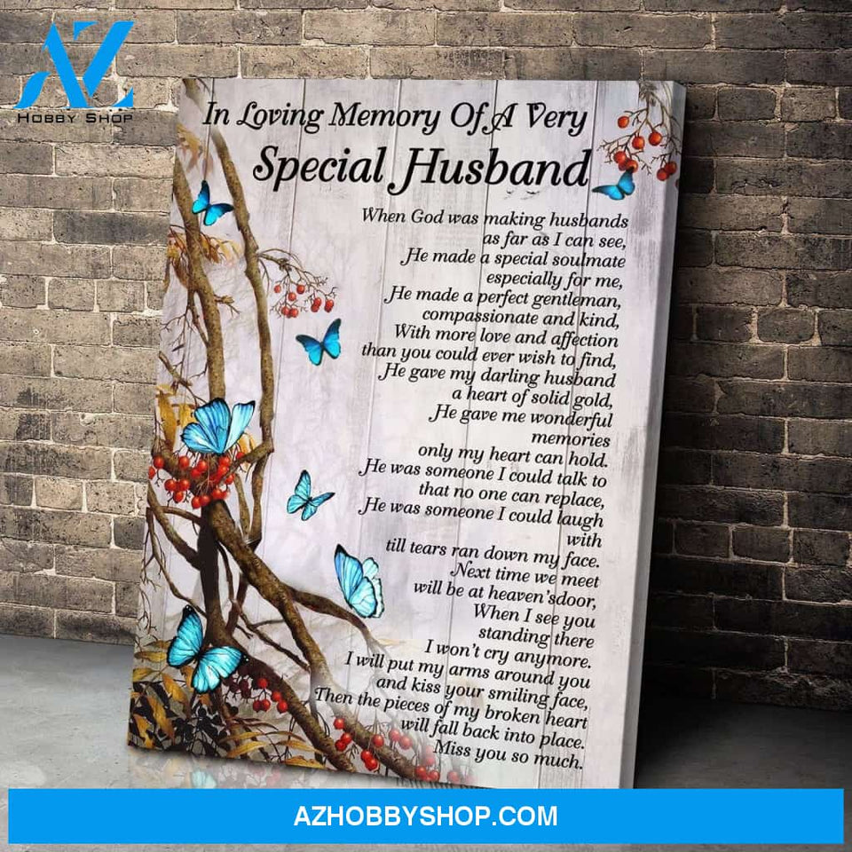 Butterfly Special Husband Wall Art Canvas Prints