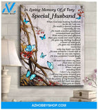 Butterfly Special Husband Wall Art Canvas Prints