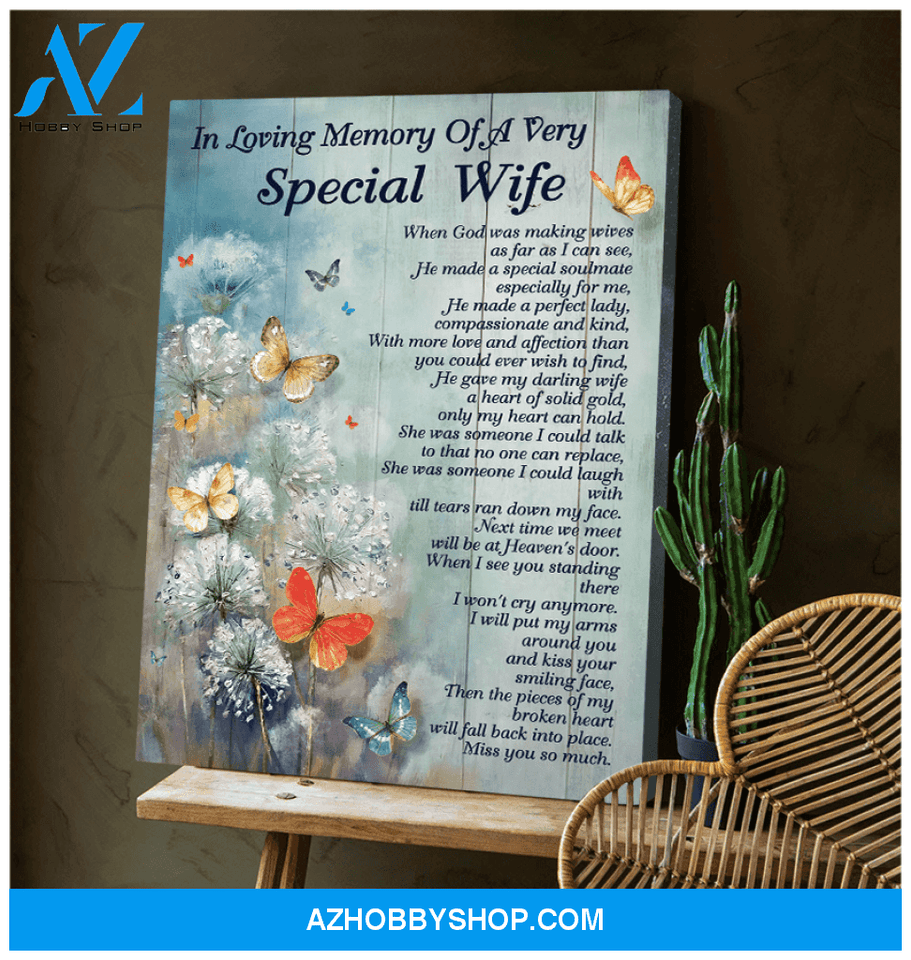 Butterfly Special Wife Canvas Wall Art