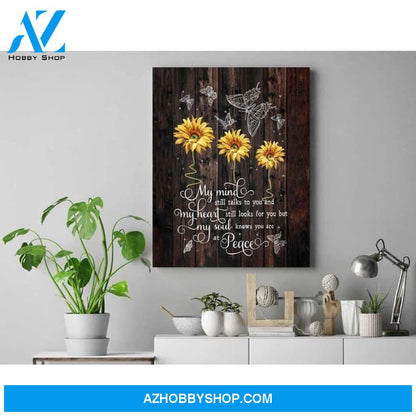 Butterfly Sun Flower Canvas,Home Decor,Room Decor, Best Gift, My Mind, My Heart, My Soul At Peace