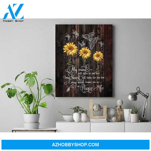 Butterfly Sun Flower Canvas,Home Decor,Room Decor, Best Gift, My Mind, My Heart, My Soul At Peace