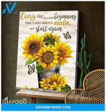 Butterfly & Sunflower - Canvas - Smile And Start Again