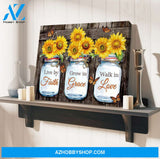 Butterfly Sunflower Live by faith Grow in Grace Walk in love Canvas And Poster, Wall Decor Visual Art