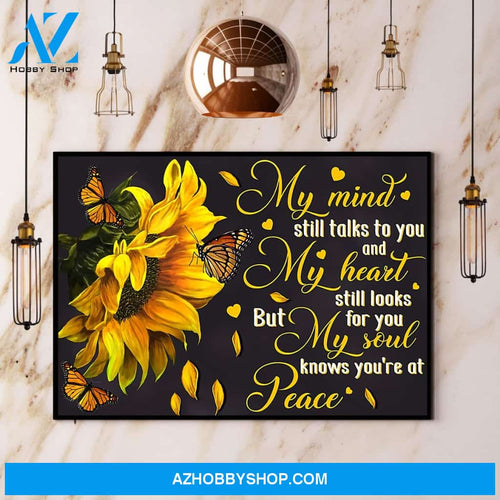 Butterfly Sunflower My Mind Still Talks To You Canvas And Poster, Wall Decor Visual Art