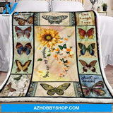 Butterfly Sunshine Blanket, Sunflower Fleece Blanket