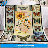 Butterfly Sunshine Blanket, Sunflower Fleece Blanket