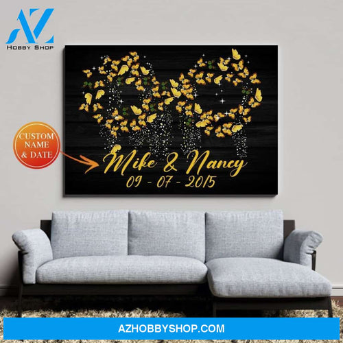 Butterfly, The endless love - Matte canvas, custom canvas ,love gift, married canvas gift,