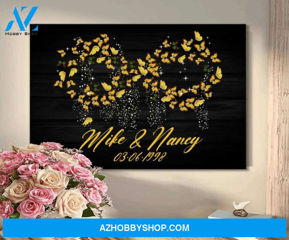 Butterfly, The endless love - Matte canvas, custom canvas ,love gift, married canvas gift,