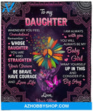 Personalized Butterfly To My Daughter Blanket Whenever You Feel Overwhelmed Fleece Blanket For Daughter From Mom & Dad Customized Blanket For Birthday Christmas