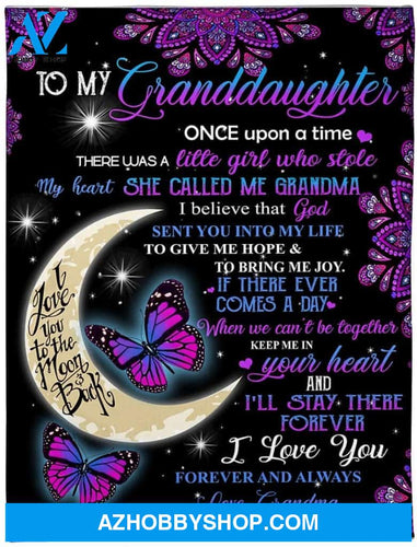 Personalized Butterfly to My Granddaughter Blanket Best Gifts for Granddaughter from Grandma Once Upon a time There was a Little Girl who Stole My Heart Blanket for Birthday Christmas