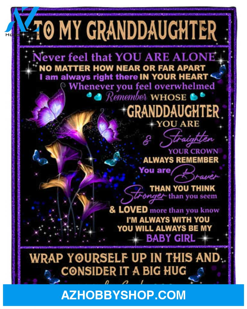 Butterfly To My Granddaughter Consider It A Big Hug Blanket Gift For Daughter From Mom 