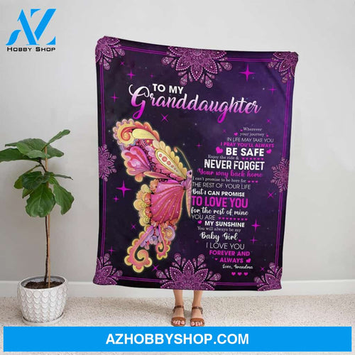 Personalized Butterfly To My Granddaughter Fleece Blanket From Grandma I Love You Forever And Always Great Customized Blanket Gifts For Birthday Christmas Thanksgiving