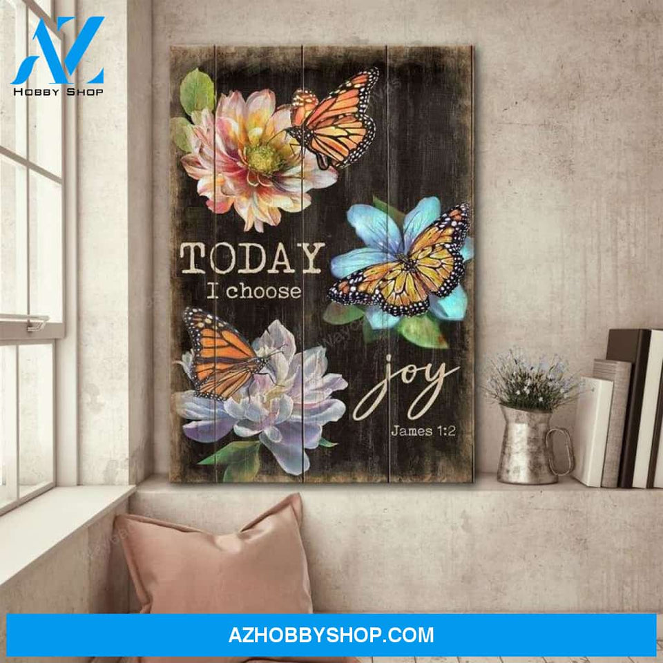 Butterfly - Today I choose joy - Jesus Portrait Canvas Prints - Wall Art