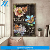 Butterfly - Today I choose joy - Jesus Portrait Canvas Prints - Wall Art