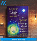 Butterfly under the moonlight - Let your light shine before us - Jesus Portrait Canvas Prints - Wall Art