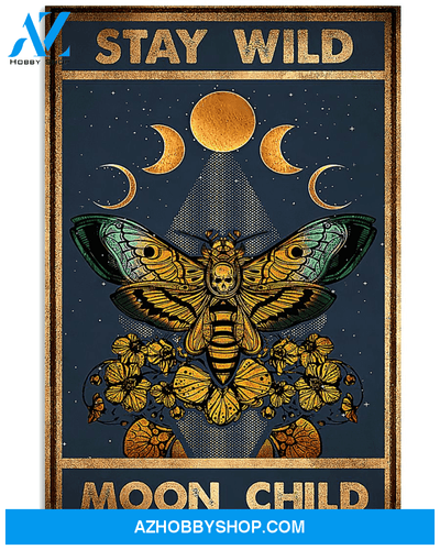 Butterfly Wall Art Stay Wild Moon Child Butterfly And Moon Matte Canvas