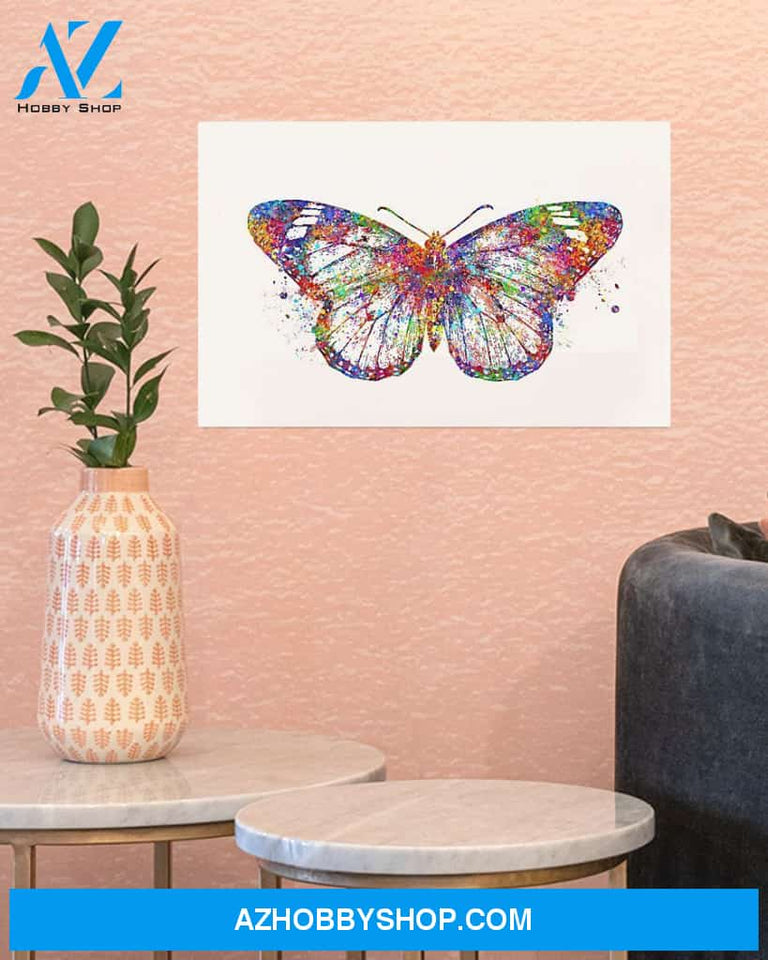 Butterfly Watercolor Art Canvas Wall Art, Wall Decor Visual Art Unique Gifts
