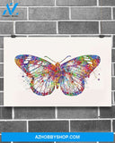 Butterfly Watercolor Art Canvas Wall Art, Wall Decor Visual Art Unique Gifts