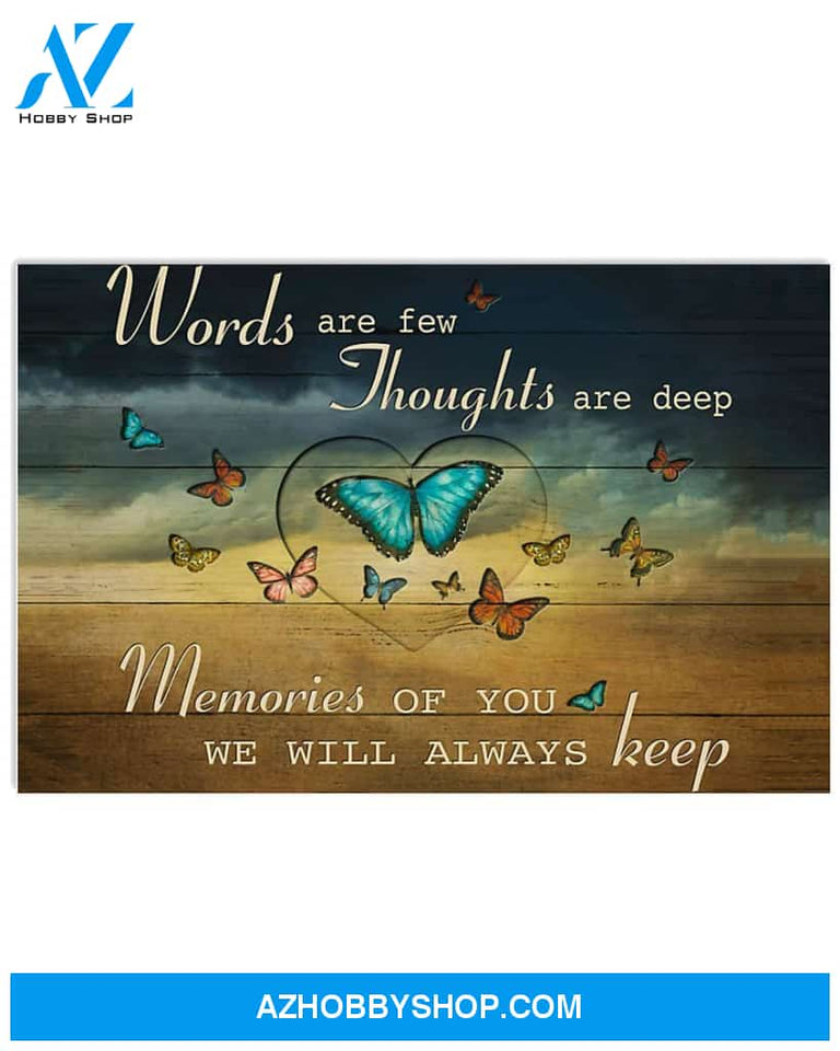 Butterfly We Will Always Keep Memories Canvas Wall Art, Wall Decor Visual Art