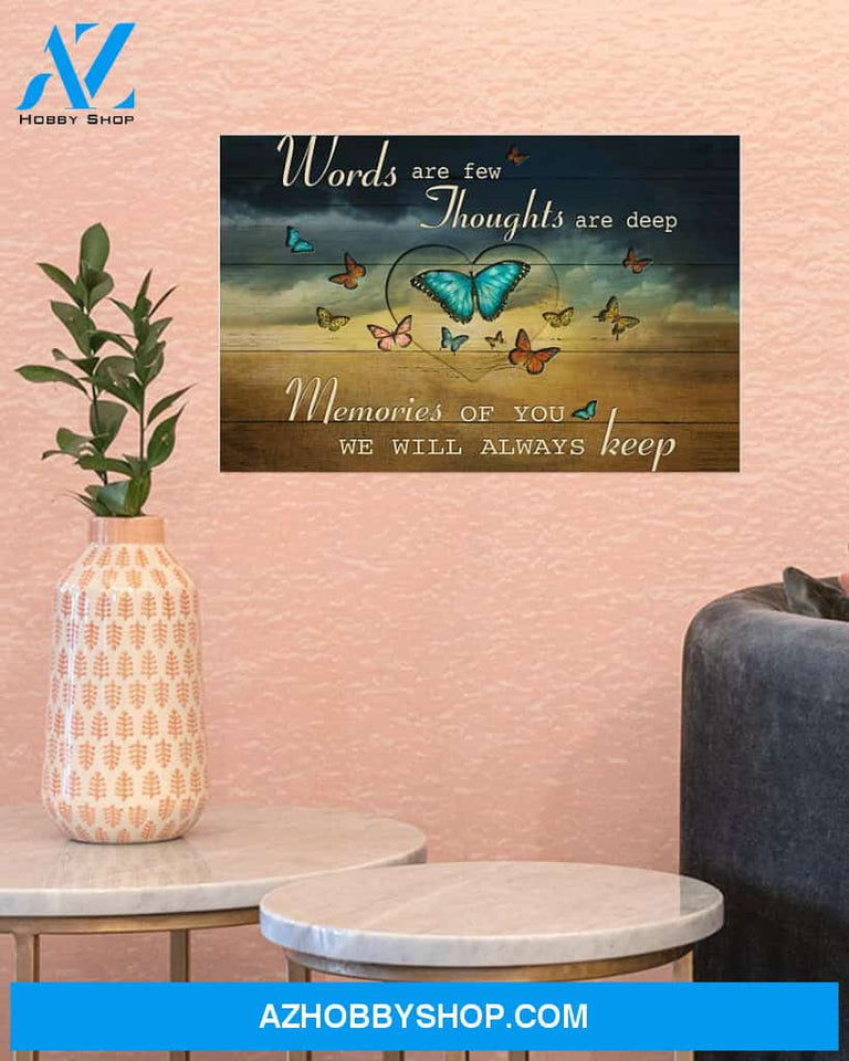 Butterfly We Will Always Keep Memories Canvas Wall Art, Wall Decor Visual Art