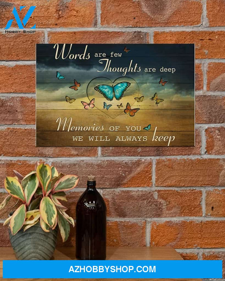 Butterfly We Will Always Keep Memories Canvas Wall Art, Wall Decor Visual Art