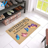 Butterfly Welcome People Tolerated Funny Indoor And Outdoor Doormat Warm House Gift Welcome Mat Funny Birthday Gift For Butterfly Lovers