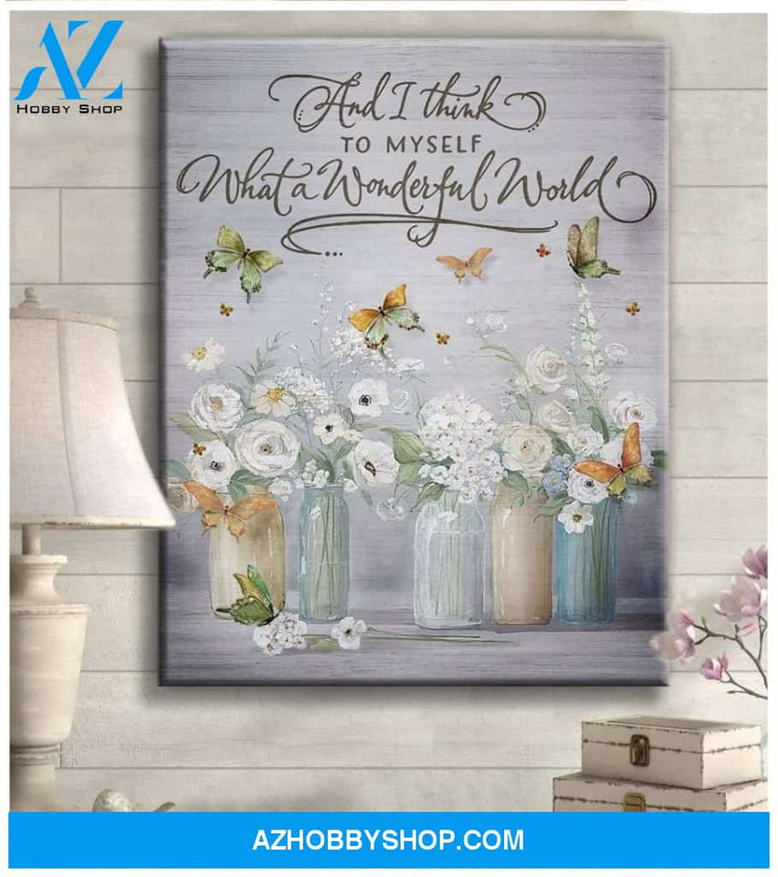 Butterfly What A Wonderful World Wall Art Canvas Prints