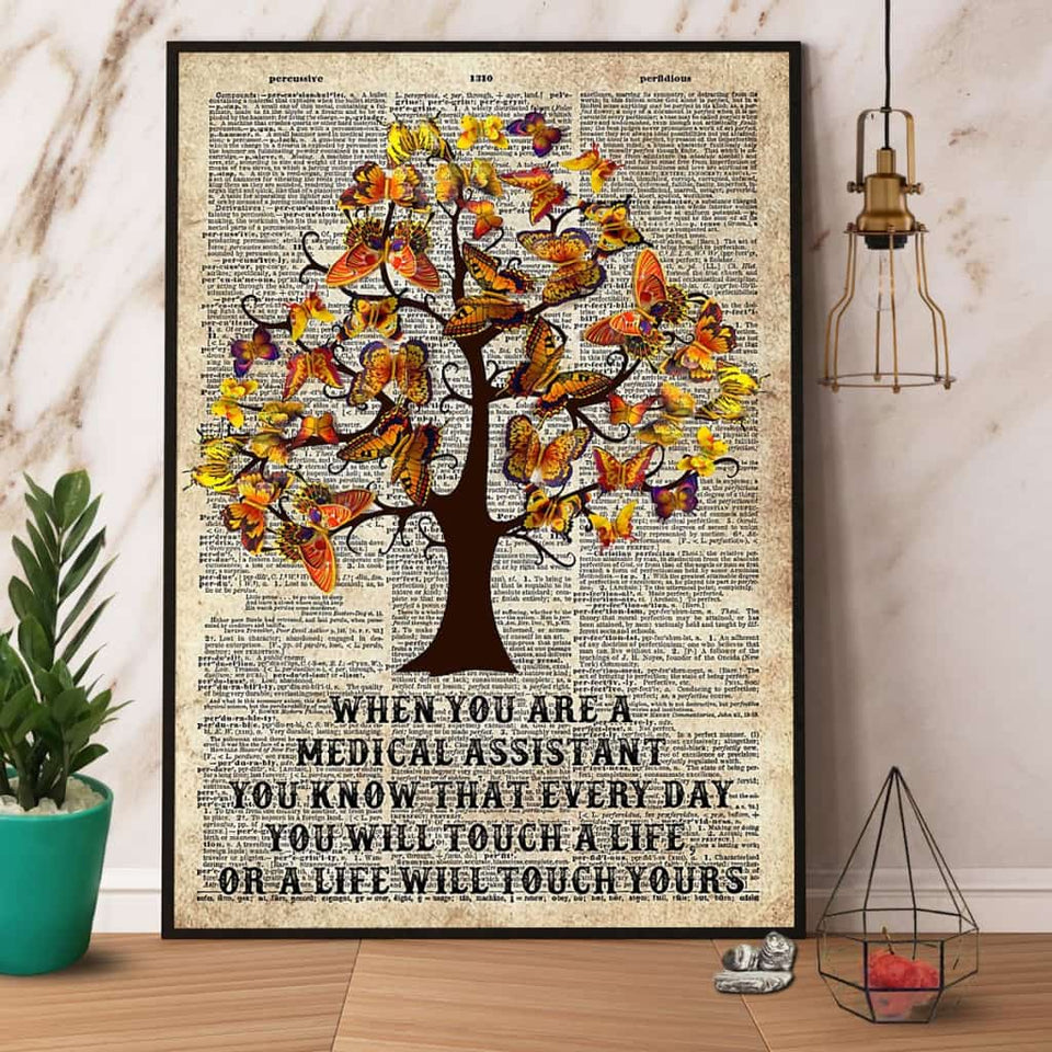 Butterfly When You Are A Medical Assistant You Will Touch A Life Paper Poster No Frame Matte Canvas Wall Decor