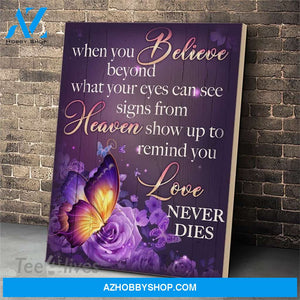 Butterfly When You Believe Canvas Print Wall Art - Matte Canvas