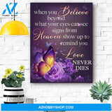 Butterfly When You Believe Canvas Print Wall Art - Matte Canvas