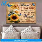 Butterfly Canvas Wall Art - Motivational Quotes Canvas - Butterfly Whisper I Love You Canvas