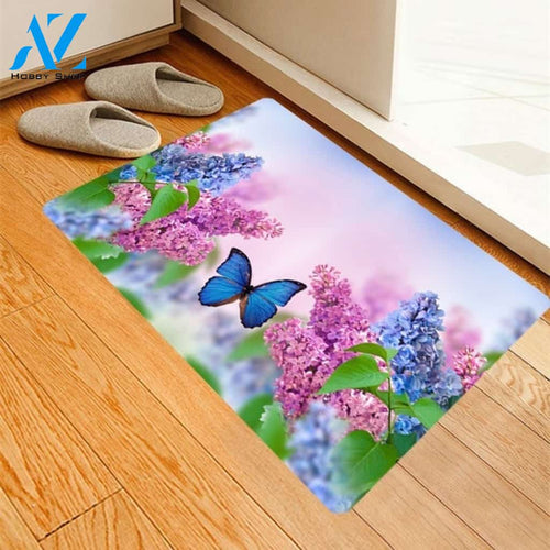 Butterfly With Flower Colorful Beautiful Doormat Rug Housewarming Gift Family Welcome Doormat Gift for Friend Family Birthday Gift Home Decor Warm House Gift Welcome Mat
