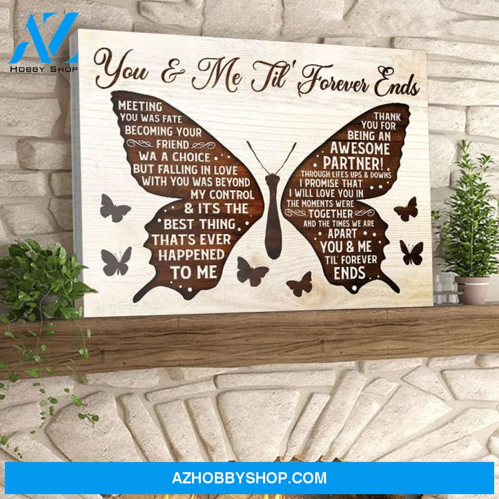 Eviral Store Butterfly You And Me Til Forever Ends Wrapped Framed Canvas Canvas Poster 0910