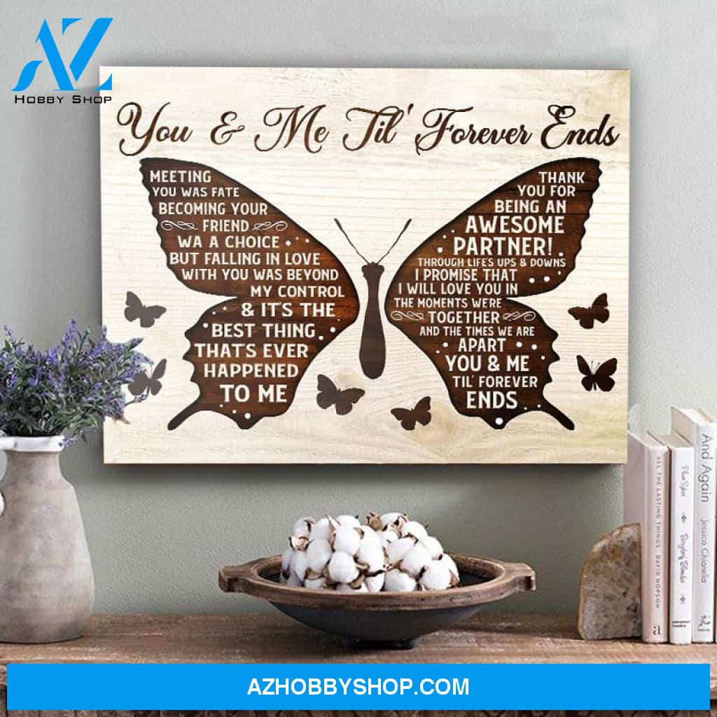 Eviral Store Butterfly You And Me Til Forever Ends Wrapped Framed Canvas Canvas Poster 0910