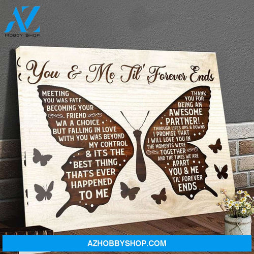 Eviral Store Butterfly You And Me Til Forever Ends Wrapped Framed Canvas Canvas Poster 0910