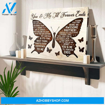 Eviral Store Butterfly You And Me Til Forever Ends Wrapped Framed Canvas Canvas Poster 0910