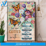 Butterfly You Are Clothed With Grace Love & Joy Canvas And Poster, Wall Decor Visual Art