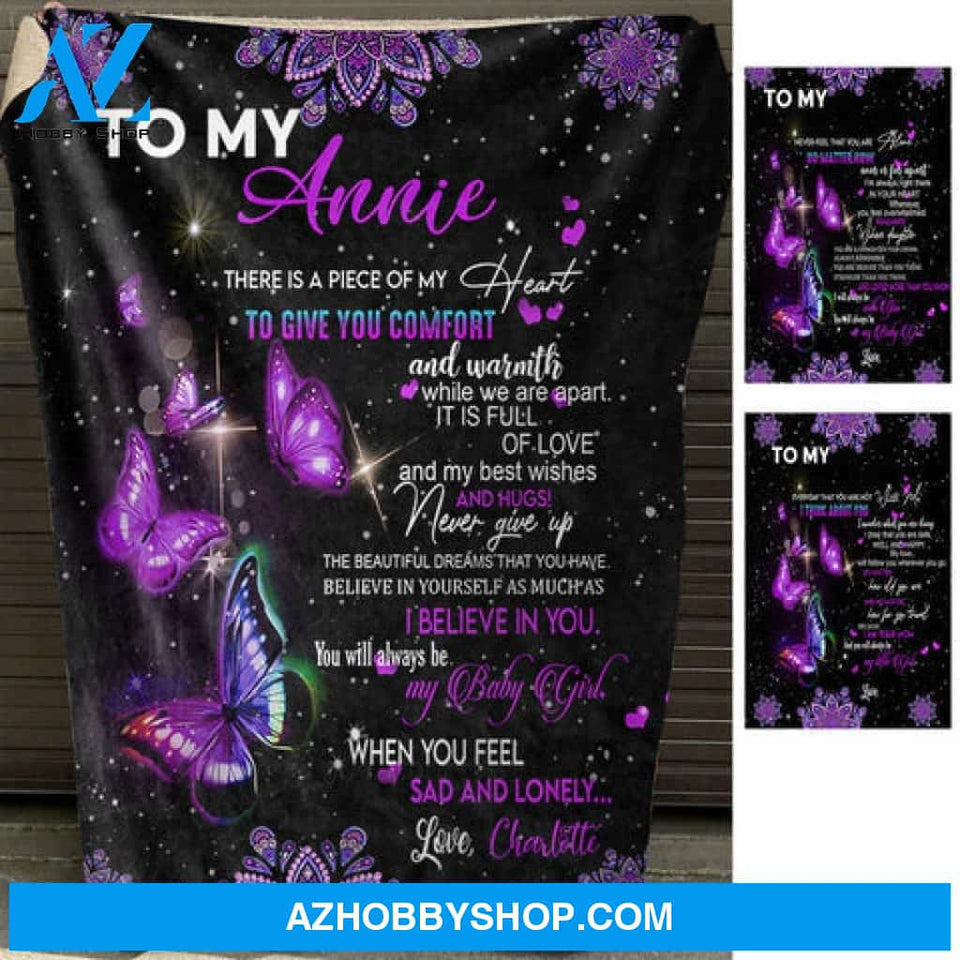 Butterfly You Will Always Be My Baby Girl - Personalized Blanket - Gift For Daughter