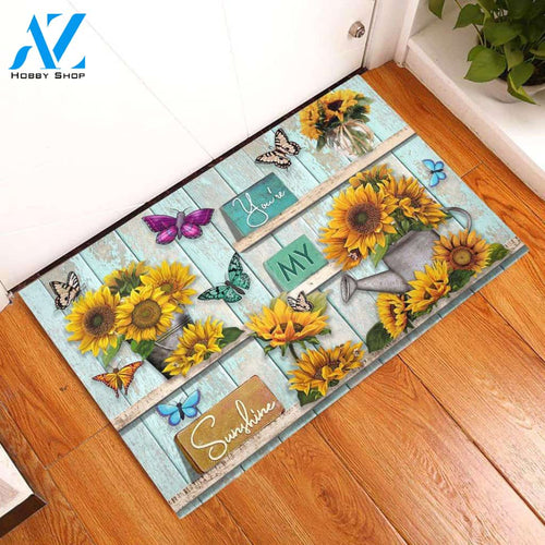 Butterfly You're My Sunshine Indoor and Outdoor Doormat Warm House Gift Welcome Mat Gift For SunflowerLovers Birthday Gift