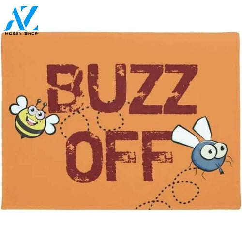 Buzz Off Bee and Fly Insect Doormat Indoor and Outdoor Doormat Entrance Rug Sweet Home Decor Housewarming Gift Gift for Bee Lovers Insect Lovers Gift Idea