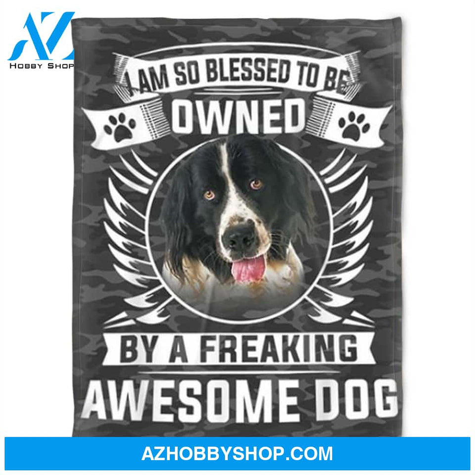 By A Preaking Awesome Dog, Fleece Blanket. Gift For Dog Lover Family Home Decor Bedding Couch Sofa Soft and Comfy Cozy