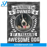 By A Preaking Awesome Dog, Fleece Blanket. Gift For Dog Lover Family Home Decor Bedding Couch Sofa Soft and Comfy Cozy